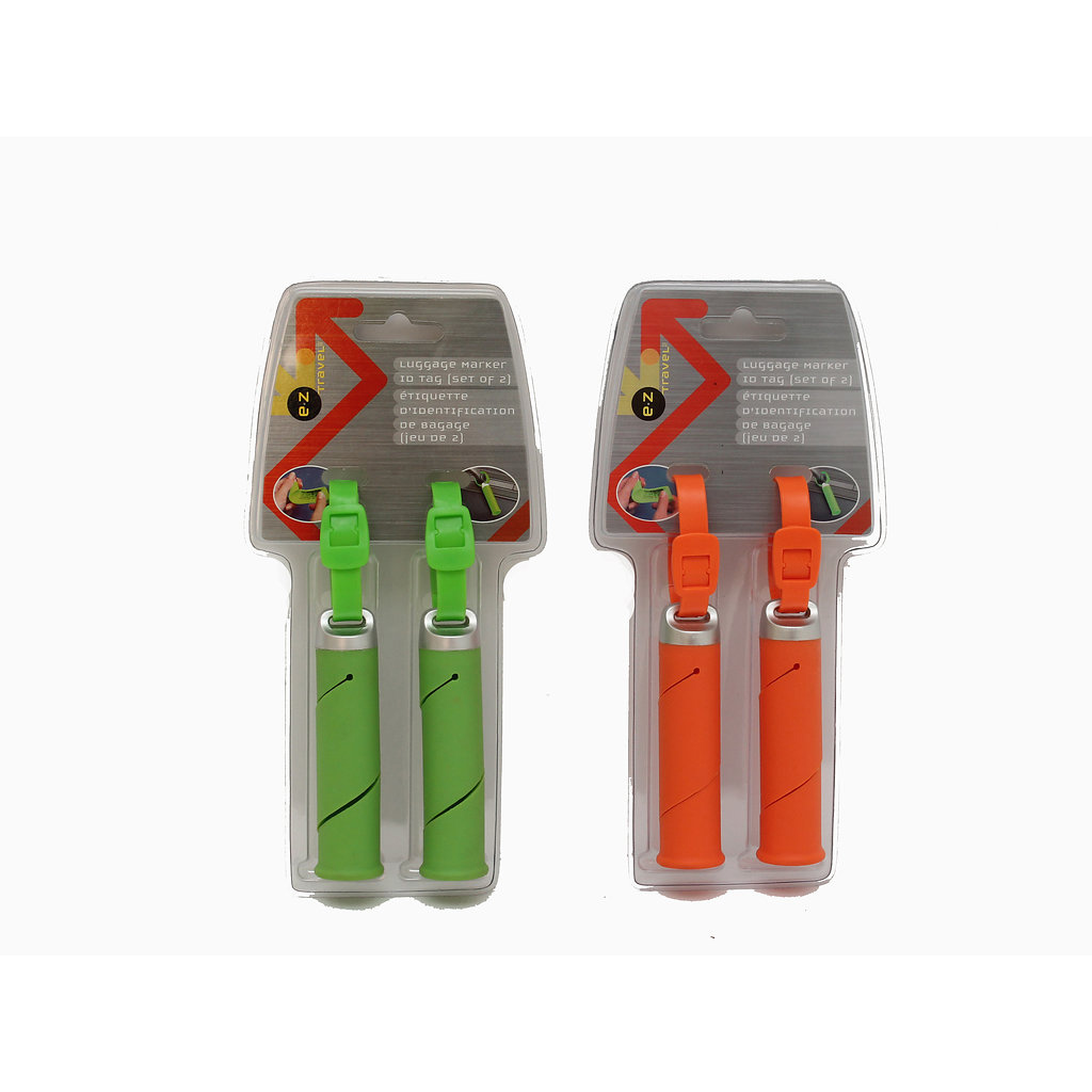 EZ Travel Two-Pack Luggage ID Markers, Green and Orange